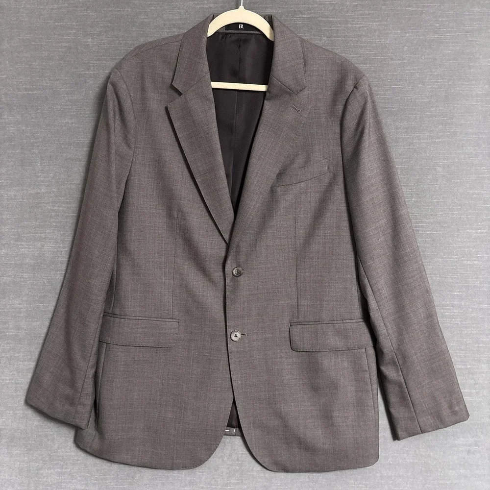 Banana Republic Blazer 44R Tailored Slim Brown Italian Barberis Wool 21 Micron